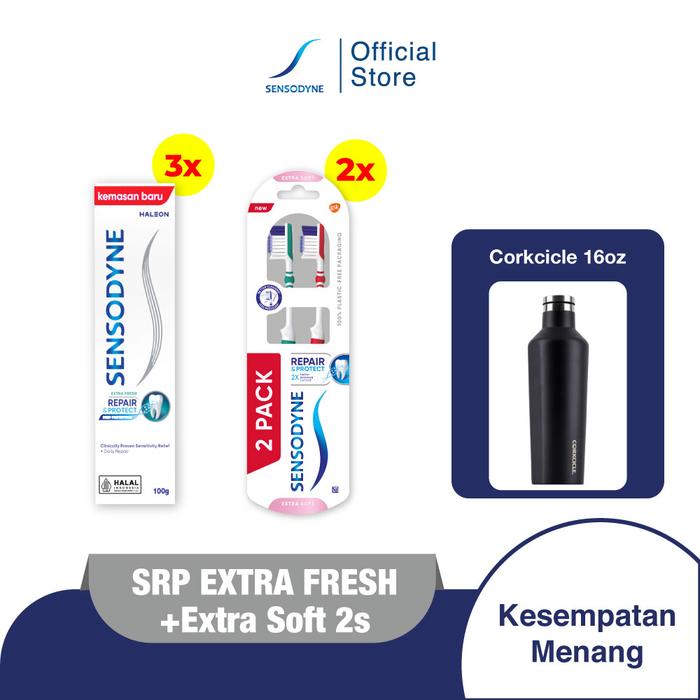 Gambar [KESEMPATAN MENANG] Sensodyne TB SRP Extra Soft 2sx2+TP Extra Freshx3 dari Sensodyne Indonesia undefined Tokopedia