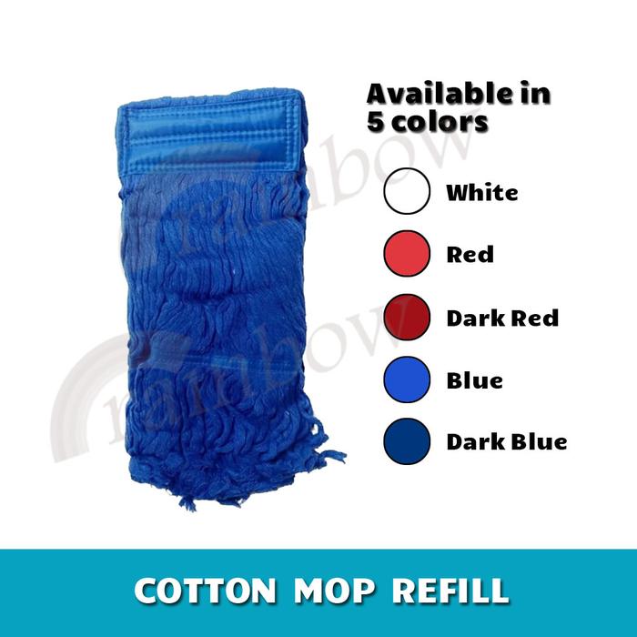 Gambar Kain Pel Sumbu Merah / Cotton Mop Merah - Biru dari Rainbow Cleaning undefined Tokopedia