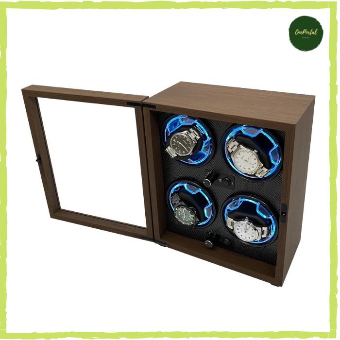Gambar Kotak Display Jam Tangan Putar Automatic Winding Mechanical Watch Box - 4 Slot dari OnePortal undefined Tokopedia