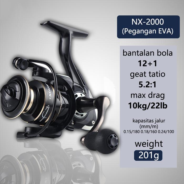 Gambar reel pancing asli besi murah fishing reel 10kg drag 5.2:1 Kincir Logam - 2000-EVA Grip dari PURE FISHING undefined Tokopedia