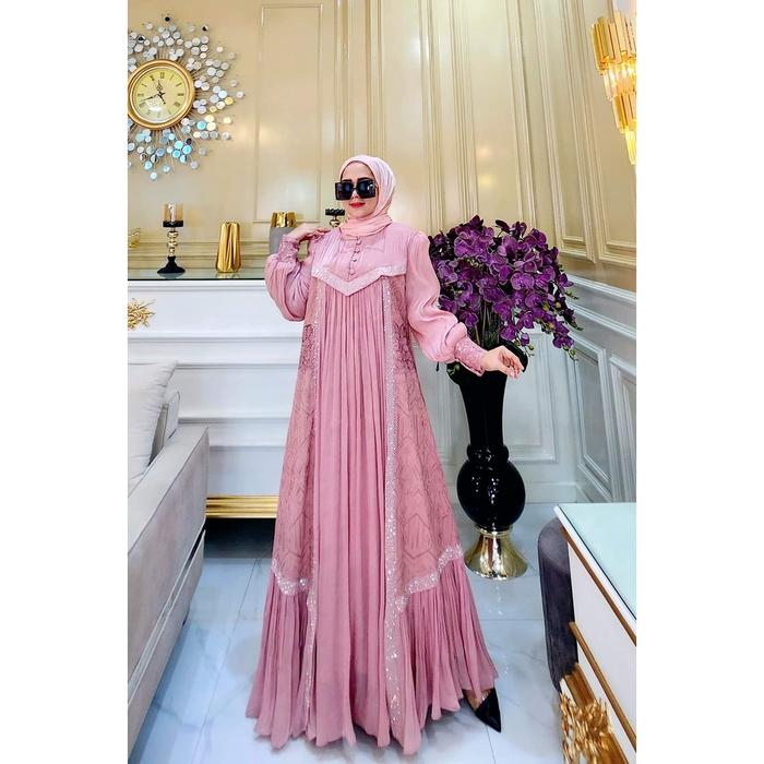 Gambar Divaa Dress Gamis Maxy Outfit Gaun Pesta Kondangan Fashion Wanita - Dusty dari browpium undefined Tokopedia