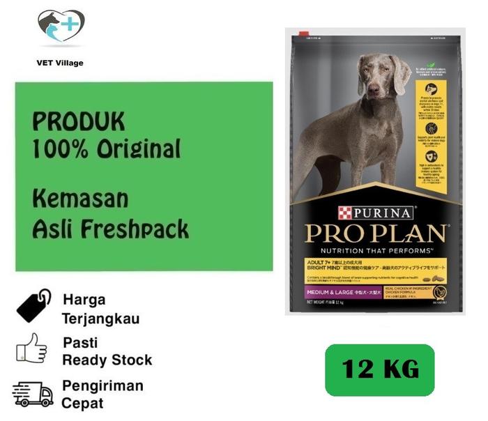Jual Proplan Bright Mind Adult 7+ Medium Large Dog 12 kg Promo
