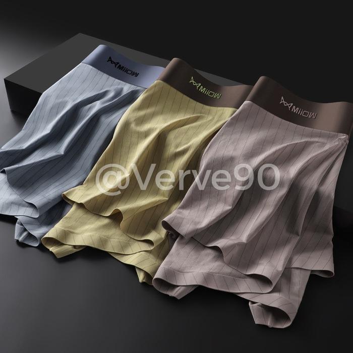 Gambar MIIOW Celana Dalam Boxer Pria Ice Silk Salur Antibakterial - B, L dari Verve90Tokped undefined Tokopedia