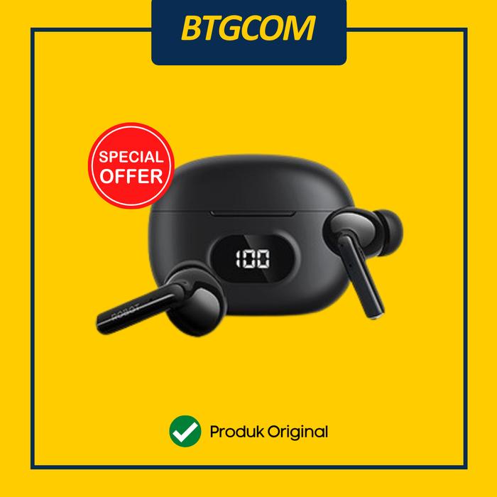 Gambar TWS ROBOT T70 HEADSET BLUETOOTH EARBUDS WIRELESS LED DISPLAY EARPHONE - Hitam dari btgcom undefined Tokopedia