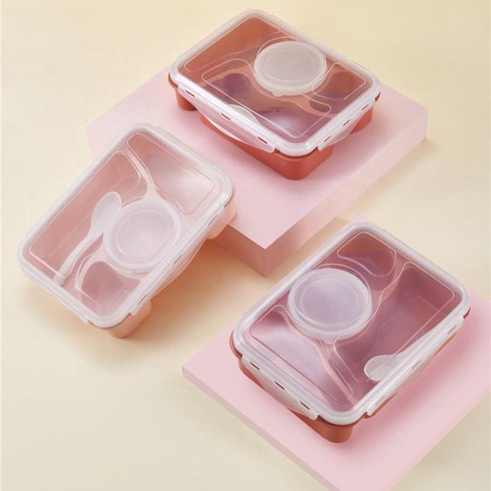 Gambar Kotak Makan Bekal Lunch Box Sekat Transparan Soup Cup Sendok Set - RANDOM dari SALAPAN GROSIR undefined Tokopedia
