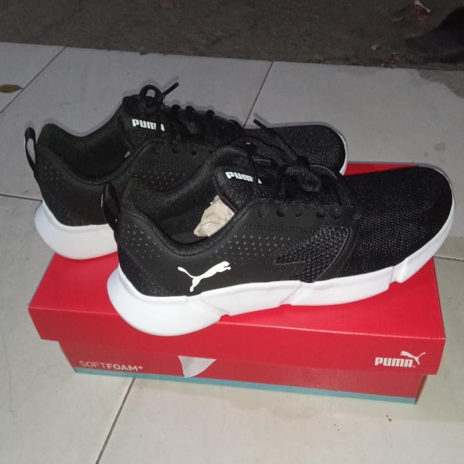 Jual SEPATU RUNNING PUMA ORIGINAL AUTHENTIC BLACK WHITE SOFT FOAM