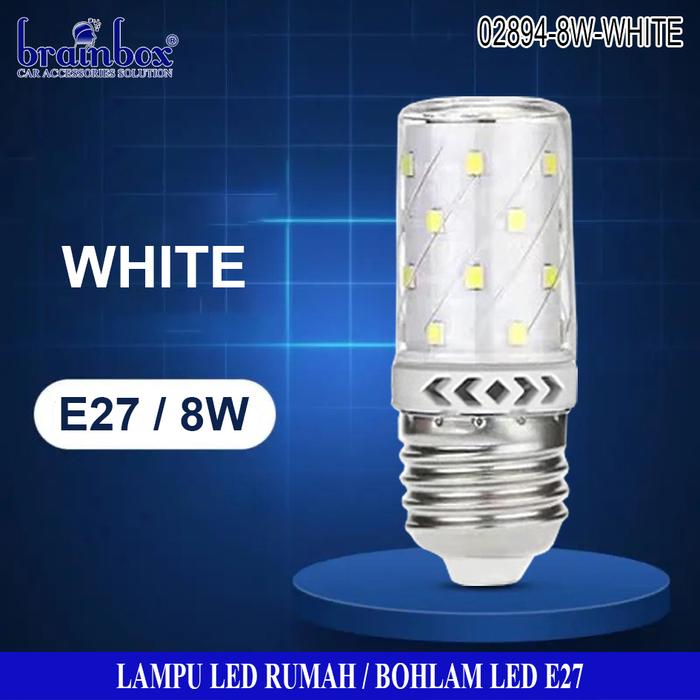 Gambar Bohlam LED Rumah E27 Lampu LED Rumah - 8W Putih dari Brainbox Car and Home undefined Tokopedia