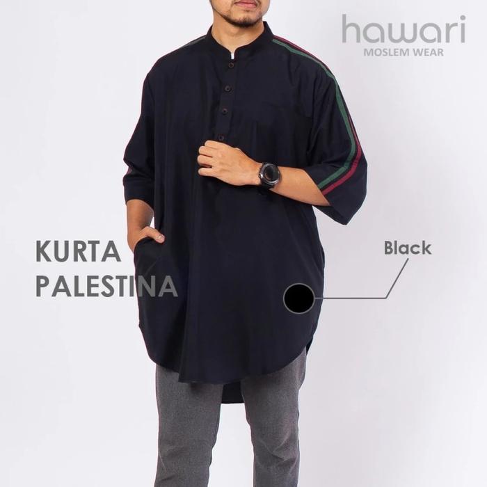 Gambar Baju Koko Pria Palestina/ Jumbo Big Size /Shoulder Strip - Hitam, M dari Baju Berkah Store undefined Tokopedia