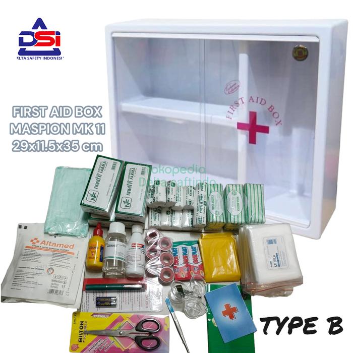 Gambar kotak Obat P3K MK11 Isi Type A Lengkap First Aid Box Maspion Dinding - TYPE B dari Delta Safety Indonesia undefined Tokopedia