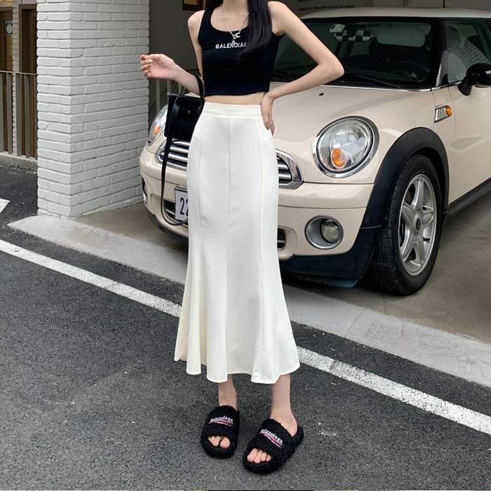 Gambar Mermaid Midi Skirt/Rok Formal Wanita/Rok Span Duyung/Rok Wanita - Putih dari Toko Beruang Jaya undefined Tokopedia