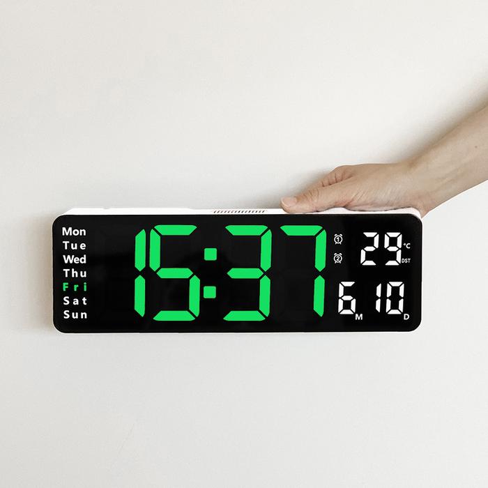 Gambar Jam Digital LED Besar 6629 Kalender Alarm Clock Weker Timer Countdown - Hijau dari Rumixx_NEW undefined Tokopedia