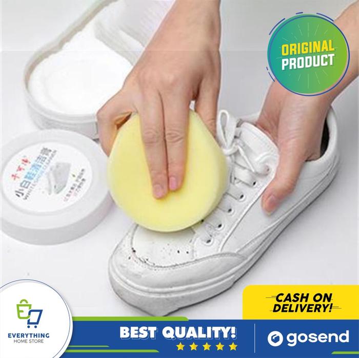 Gambar Krim Pemutih Pembersih Sepatu Putih Cleaning Cream White Shoe + Spons - Krim Sepatu dari Everything Home Store undefined Tokopedia