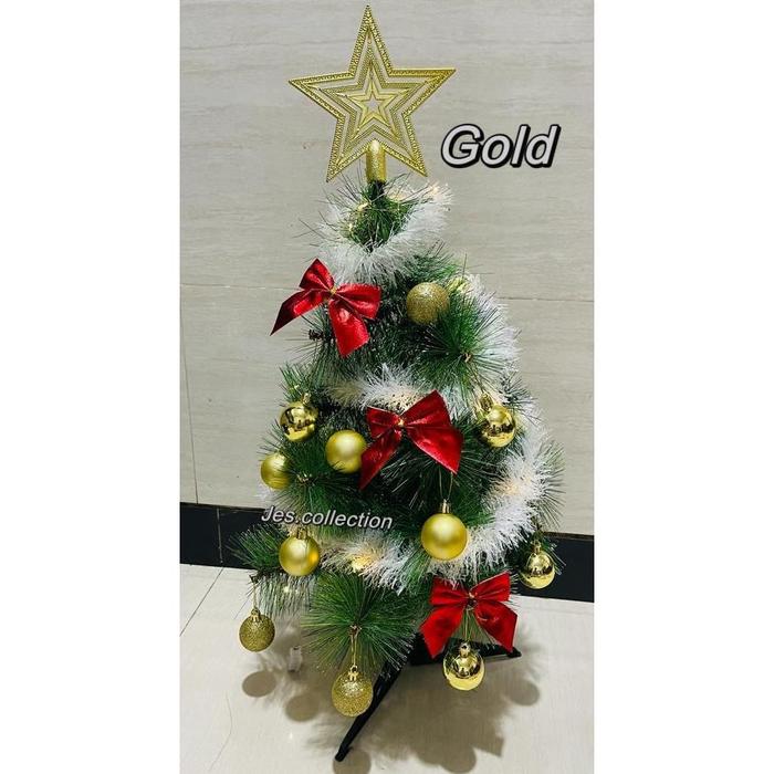 Gambar POHON NATAL PORTABLE / POHON NATAL POLOS PVC DAN PINE / Merry - GOLD 60CM SALJU dari CV. Prima Selaras undefined Tokopedia