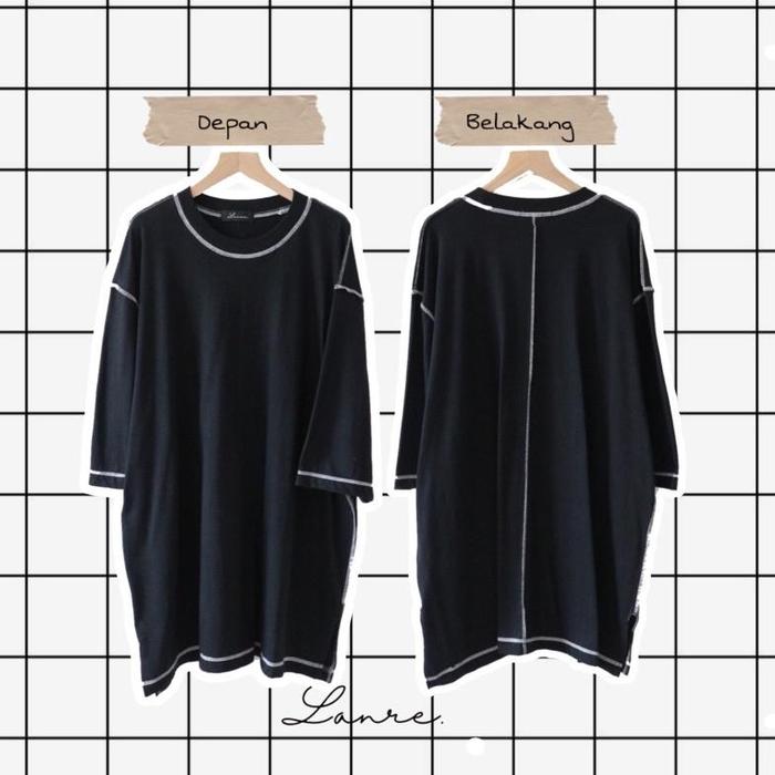Gambar Kaos Oversize couple overdeck - basic tee jumbo kaos combed 30s cotton - Hitam, single dari toko ozan124 undefined Tokopedia