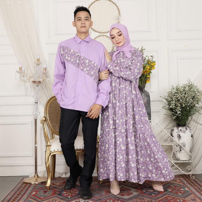 Gambar couple muslim/cp setia/baju pasangan suami istri - lilac dari kero fashion undefined Tokopedia