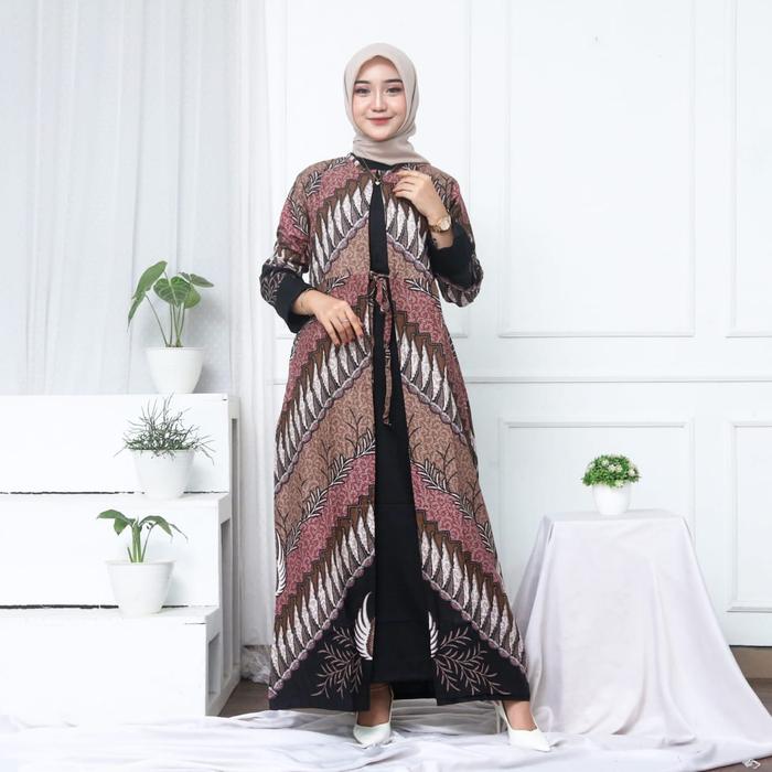 Gambar Gamis Premium Batik Terbaru - salam, XL dari Surya Batik Medan undefined 4 Tokopedia
