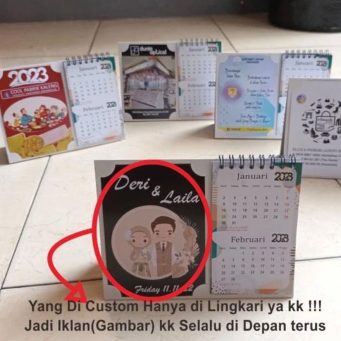 Jual Custom Kalender Meja / Kalender Duduk Aesthetic Tahun 2023 ...