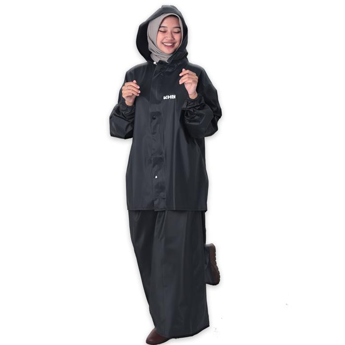 Gambar Jas Hujan KHN Rok Full Seam Wanita Anti Rembes Premium - Hitam dari KHN Store undefined Tokopedia