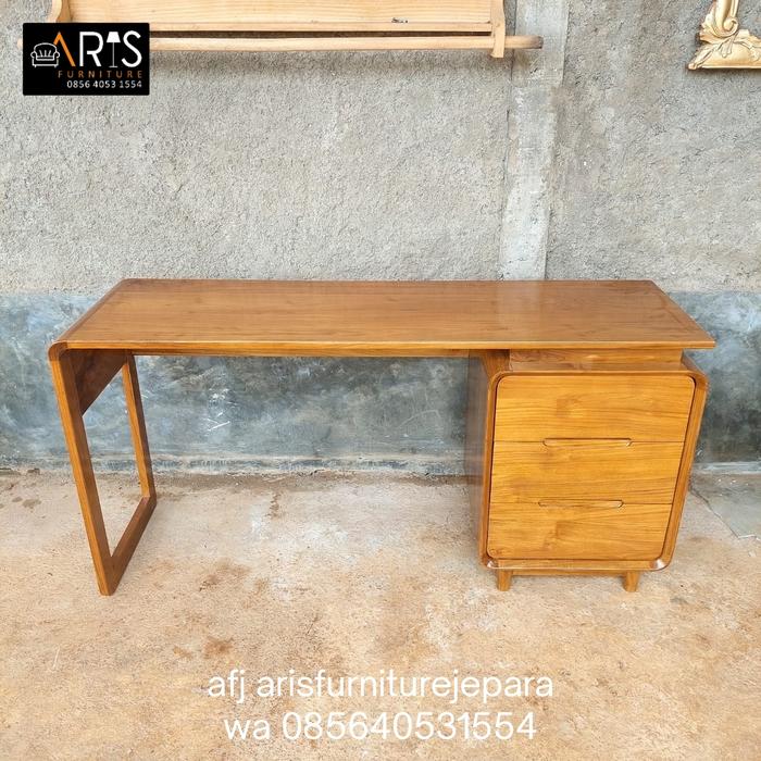 Gambar meja belajar anak, meja kantor minimalis modern kayu jati dari arisfurniturejepara undefined Tokopedia