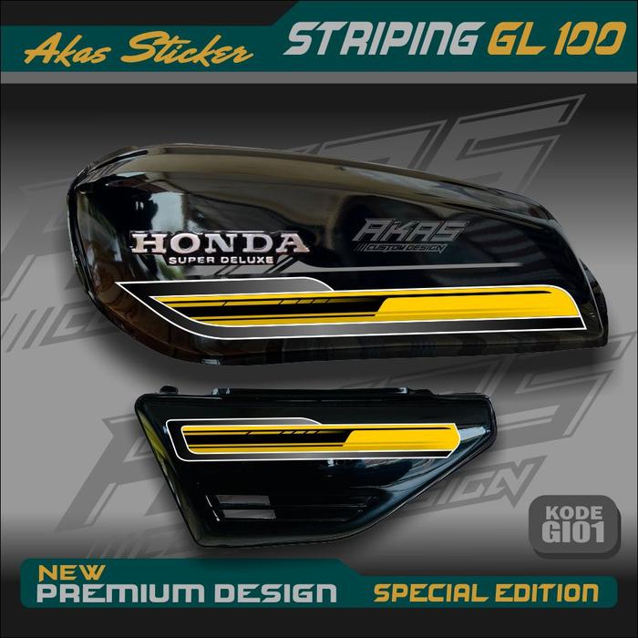 Gambar Striping GL 100 Variasi Stiker GL 100 UV TRANSPARAN kode GL100 01 - Kuning, TRANSPARAN dari Akas Sticker undefined Tokopedia