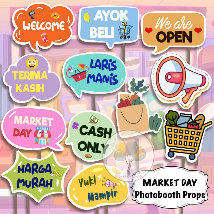 Jual super MARKET DAY PHOTOBOOTH PROPS