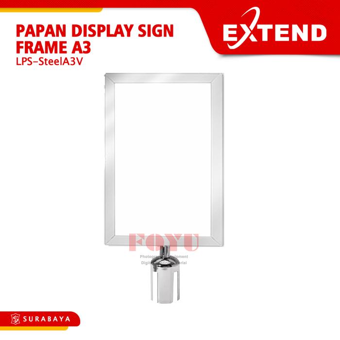 Gambar Papan Display Sign Frame Tanda Board Banner Iklan Poster Untuk Tiang Pembatas Antrian Stainless Steel Coating Black A3 Vertikal Horizontal Extend Transparan - SteelVertikal dari Foyu Photo undefined Tokopedia