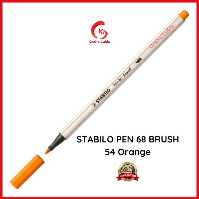 Gambar STABILO PEN 68 BRUSH - SATUAN - 54 Orange dari Graha Lukis_NEW undefined Tokopedia