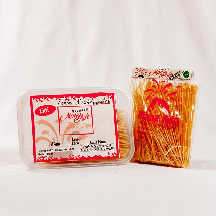 Gambar Mie Lidi Mangade Kemasan Box Camilan jadul Pedas Asin  Food Snacks Merah - Asin dari Macaroni Mangade undefined Tokopedia