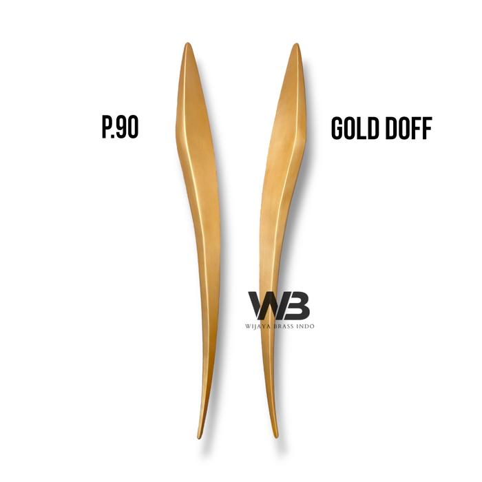 Gambar Handle Pintu Rumah Kuningan Motif Sayap Pedang Antik 90 cm 2 pcs - Gold doff dari Wijaya BrassIndo undefined Tokopedia