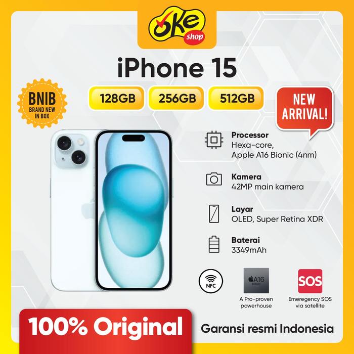 Gambar iPhone 15 Garansi Resmi iBox | Digimap - Blue, 128GB dari Okeshop Daan Mogot undefined Tokopedia