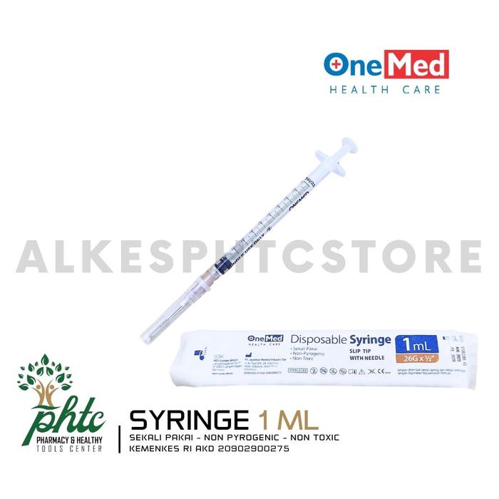 Gambar SPUIT ONEMED . SYRINGE . DISPOSABLE SYRINGE ONEMED SPUIT ONE MED - SP 1ml dari alkesphtcstore undefined Tokopedia