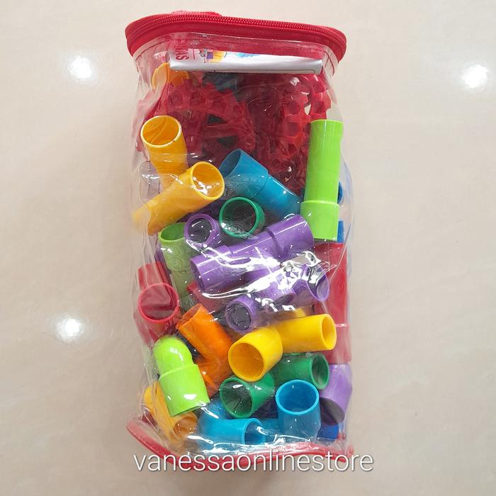 Gambar Mainan Edukasi Anak Block Pipa Sambung Bongkar Pasang Susun Balok - VDS50 Tas dari vanessaonlinestore undefined Tokopedia