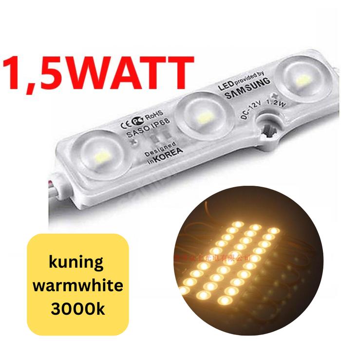 Gambar LED Module 1,5W Samsung 12V LED Modul 3 Mata IP68 1,5 watt Full pack - SUSU WW 3000K dari LED SPECIALIST_NEW undefined Tokopedia