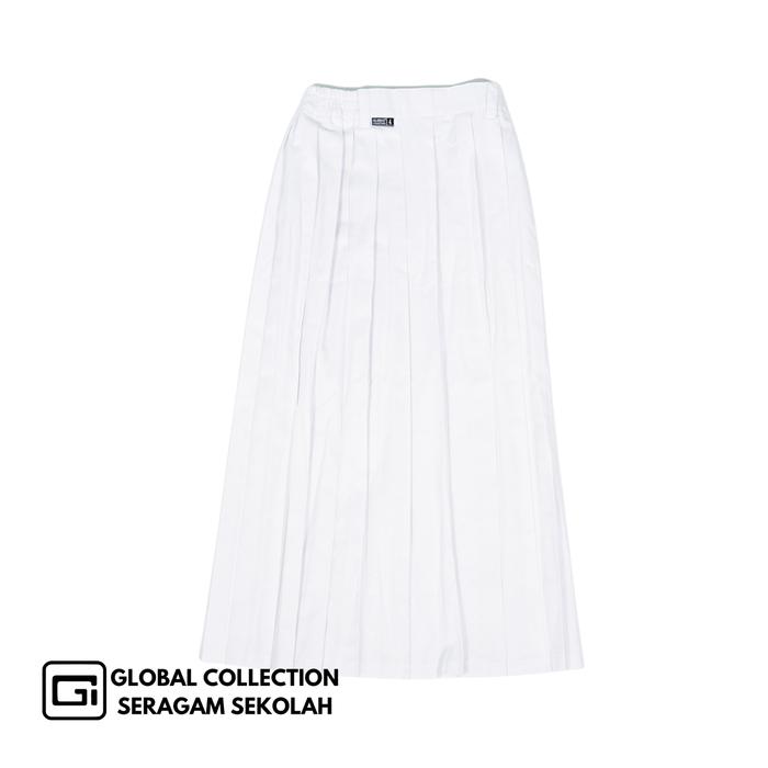 Jual Rok Plisket Putih Panjang Bahan Drill Global Collection