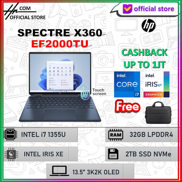 Gambar HP Spectre X360 EF2000TU i7 1355U 32GB 2TB 13.5" 3K2K OLED Win 11+OHS - BONUS STANDARD, WINDOWS 11 HOME dari GADGET SULTAN ID undefined Tokopedia