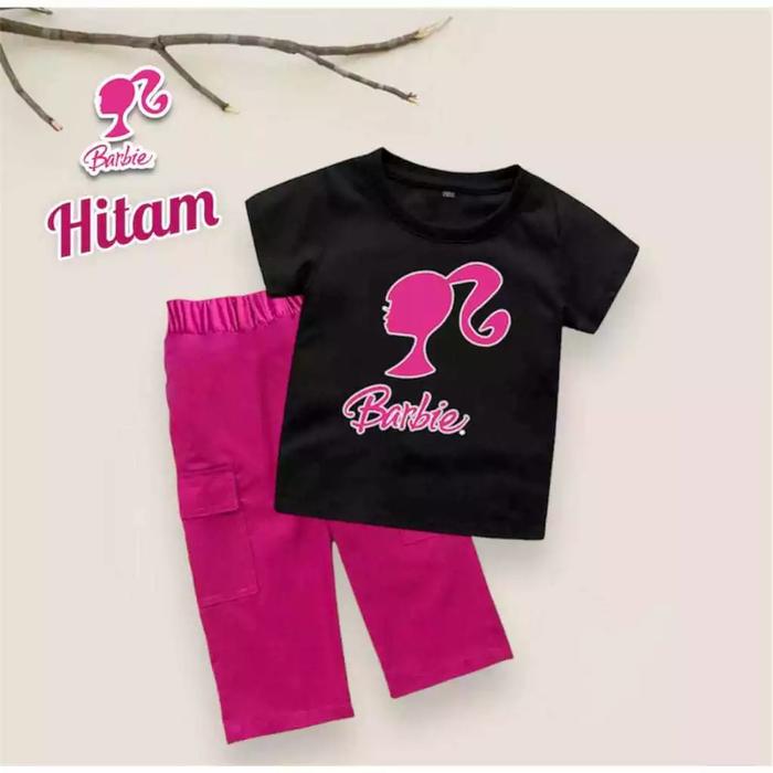 Gambar Baju barbie setelan anak perempuan model berbie celana cargo 1-12tahun - Hitam, 3-4 tahun dari albadar collection undefined Tokopedia