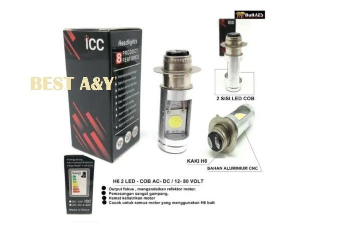 Gambar ICC Bohlam H6 COB 2 Mata Sisi AC DC LED Lampu Utama Headlamp Motor - Putih dari SAMI MUBARAK 99 undefined Tokopedia