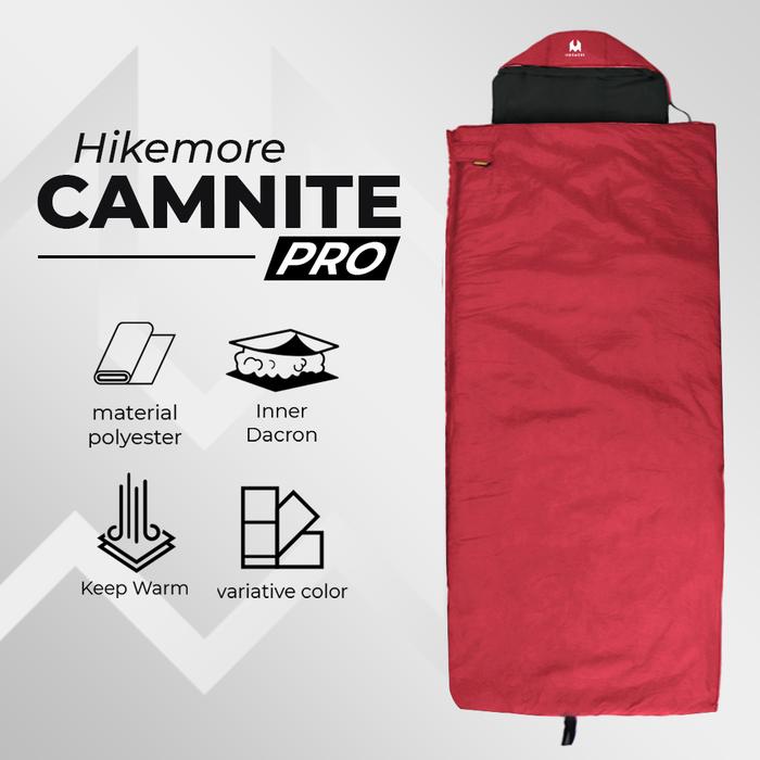 Gambar Sleeping Bag Gunung Hiking Kantung Tidur Hikemore Camnite Pro - RED dari Riung Adventure undefined Tokopedia