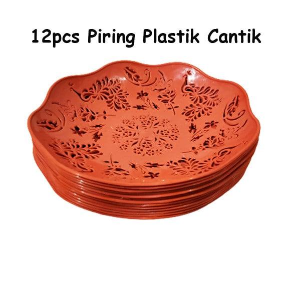 Gambar Piring Plastik Cantik Motif Bunga 1 Set 12 pcs Piring Makan - MOTIF A dari silvia cell surabaya undefined Tokopedia