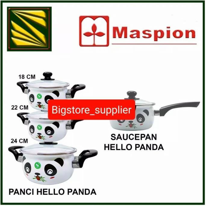 Gambar Panci Emanel HELLO PANDA MASPION tutup kaca / Panci Obatt - P.Gagang 18cm dari fakhrie cell77 undefined Tokopedia