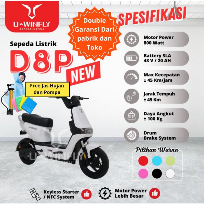 Gambar Sepeda Listrik Uwinfly DF8P D8P Uwinfly dragonfly 8 D8 P Moped NEW!! - Hitam dari Sepeda dan Motor Listrik undefined Tokopedia