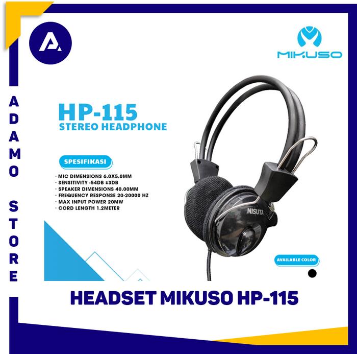 Gambar Headset Mikuso HP-115 Headphone Microphone dari Adamo Store undefined Tokopedia