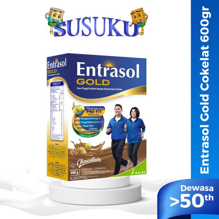 Gambar Entrasol Gold Susu Dewasa Usia Lanjut Kalsium Tinggi - Cokelat 600gr dari susuku.id_NEW undefined Tokopedia