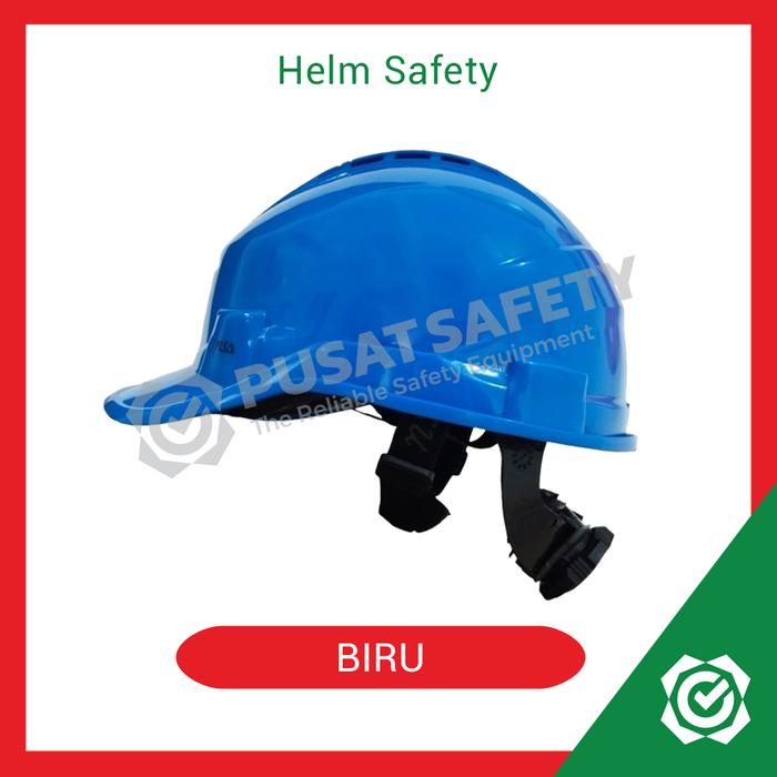 Gambar Helm Proyek Kerja Safety NSA Vented with Fastrack Tali Dagu - Biru dari Pusat Safety undefined Tokopedia