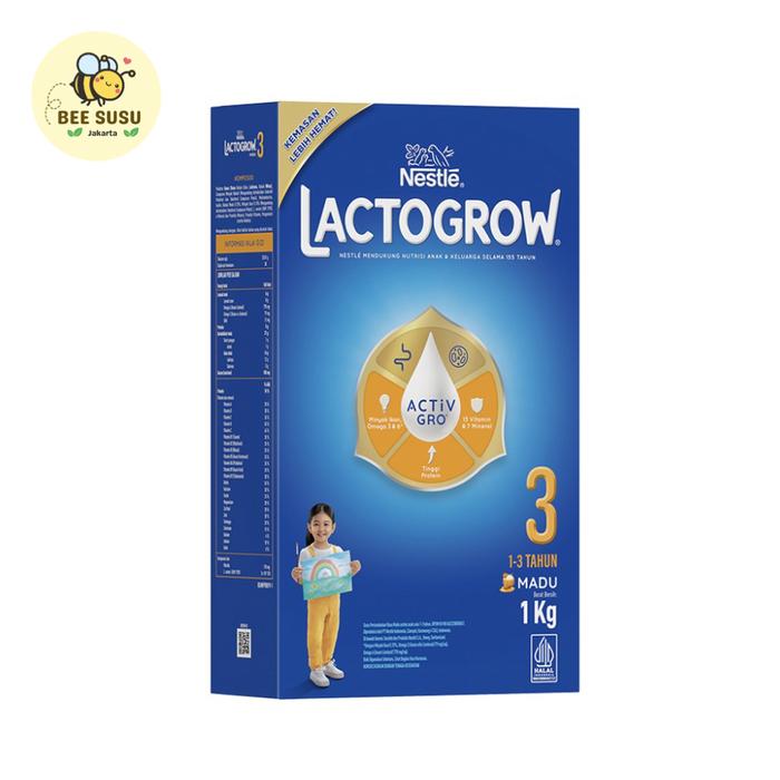 Gambar NESTLE LACTOGROW 3 Susu Pertumbuhan Rasa Madu 1-3 tahun Box 1Kg 1000g dari BEE SUSU. undefined Tokopedia