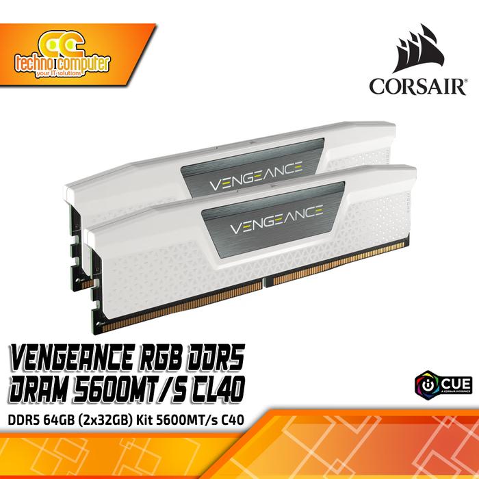 Gambar RAM CORSAIR VENGEANCE 64GB (2x32GB) Kit DDR5 5600MHz C40 - White dari Techno Computer Bali undefined Tokopedia