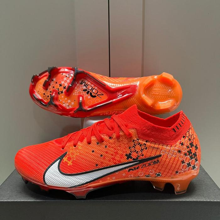 Sepatu Bola Nike Zoom Mercurial Vapor 15 Elite MDS 007 Red White FG 38