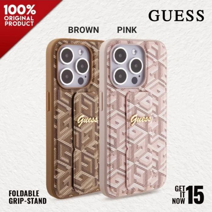 Gambar Casing Iphone 15 Pro & Pro Max - Guess GCube Pattern Grip Case - Pink, 15 Pro Max dari Mulia Premium Acc undefined Tokopedia