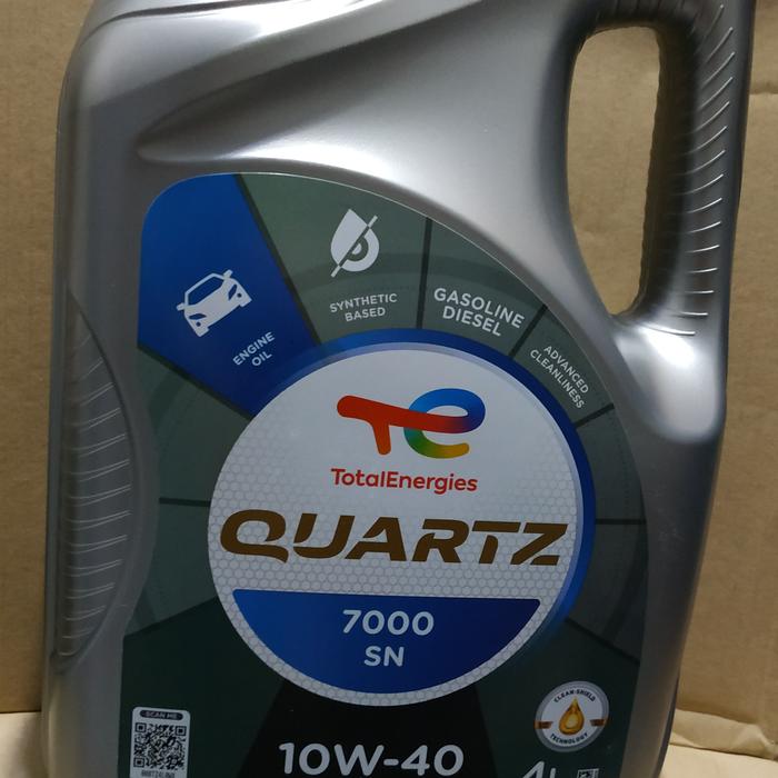 Gambar Oli Mobil Total Quartz 7000 10w-40 10w40 Galon Ori - logo baru dari Rejeki oli undefined Tokopedia