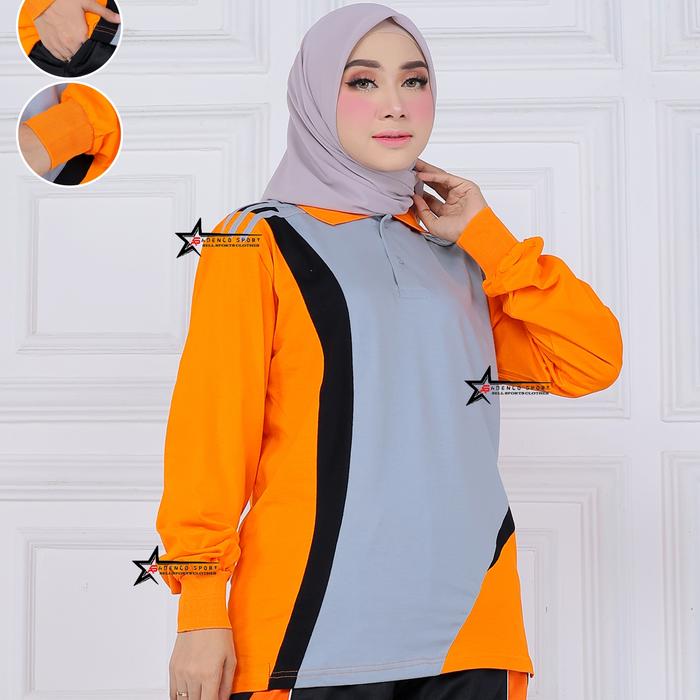 Gambar KAOS OLAHRAGA / BAJU OLARAGA / SERAGAM OLAHRAGA / SERAGAM OLAHRAGA - abu oren, XXL dari J&A sport undefined Tokopedia